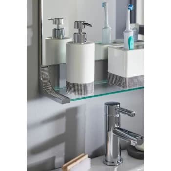 Sparkle Bathroom Ceramic Soap Dispenser - Silver