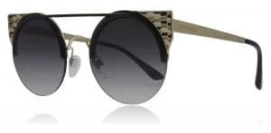 Bvlgari BV6088 Sunglasses Black/Pale Gold 20188G 54mm