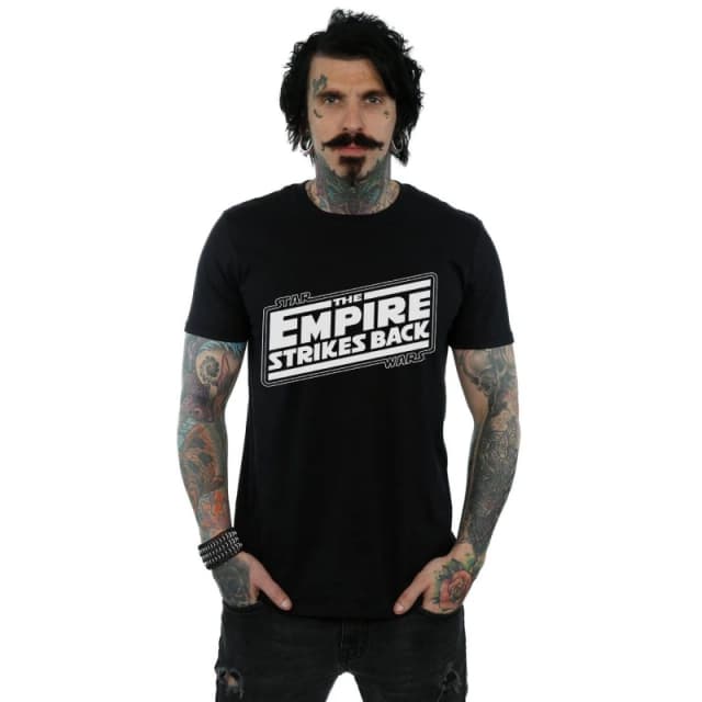 Star Wars Star Wars Men The Empire Strikes Back Logo T-Shirt in Black Size: Small Black S Male 5059400843996