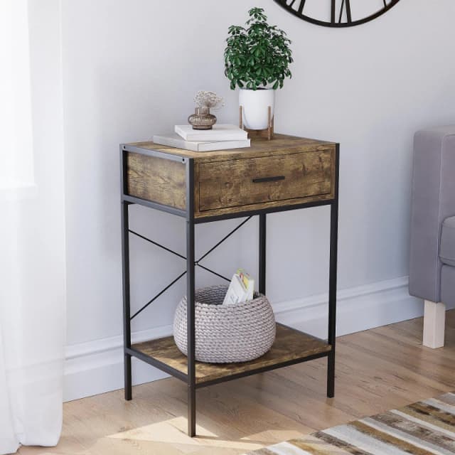 Lassic Vida Designs Brooklyn 1 Drawer Console Table Dark Wood unisex 1 Drawer