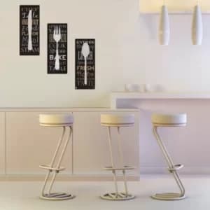 XTP172 Multicolor Decorative Framed MDF Painting (3 Pieces)