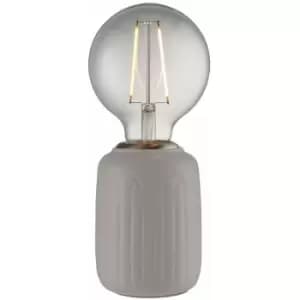 Loops - Table Lamp - Taupe Glaze & Satin Nickel Plate - 40W E27 gls - Base Only