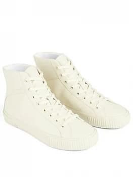 Ted Baker Kimyil Leather Colour Drench High Top Vulcanised Trainer - Ecru, Size 36, Women