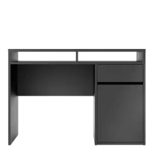 Function Plus Desk with 1 Door and 1 Drawer, black