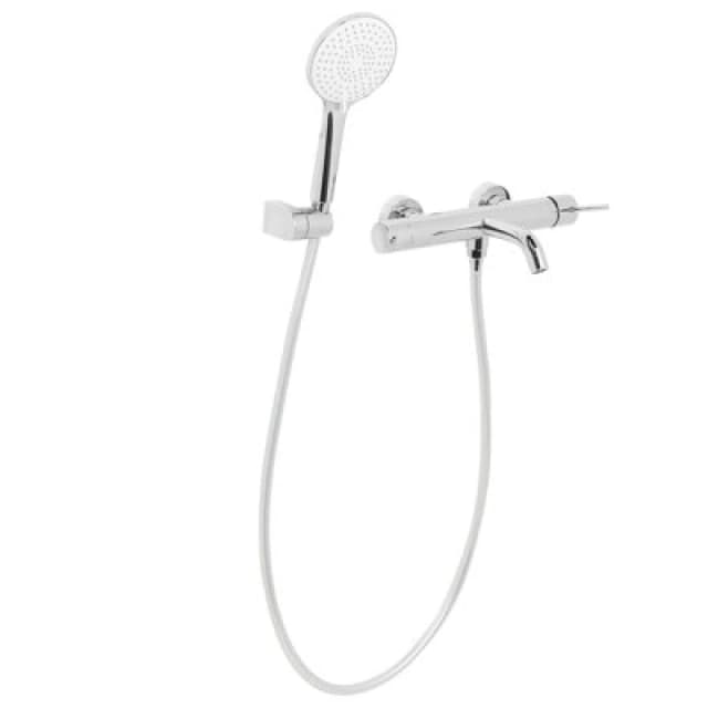 Beliani Wall Mounted Bath Shower Mixer Tap Meliquina Silver