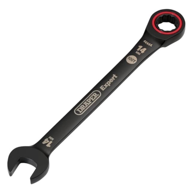 Draper Expert HI-TORQ Metric Ratchet Combination Spanner, 14mm, Black 3887