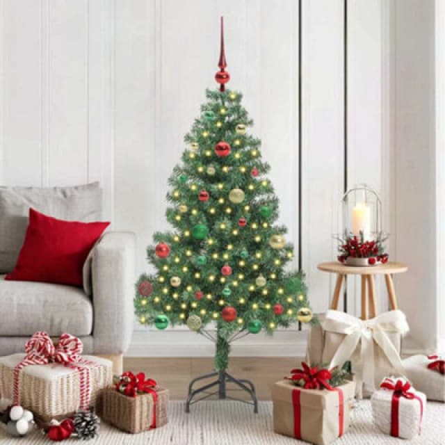 vidaXL Christmas Tree with 150 LEDs with Stand Green 150cm PVC, Green 3396375
