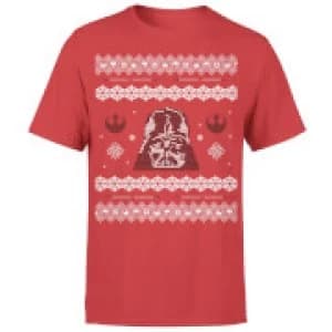 Star Wars Christmas Darth Vader Knit Red T-Shirt - L - Red