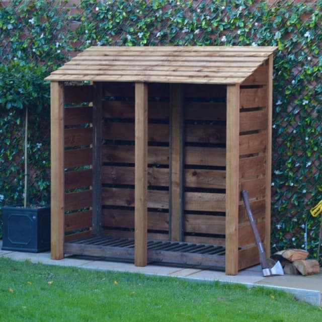 Rutland County Garden Furniture Ltd Hambleton 6ft Log Store - L80 x W180 x H181cm - Rustic Brown Brown Unisex