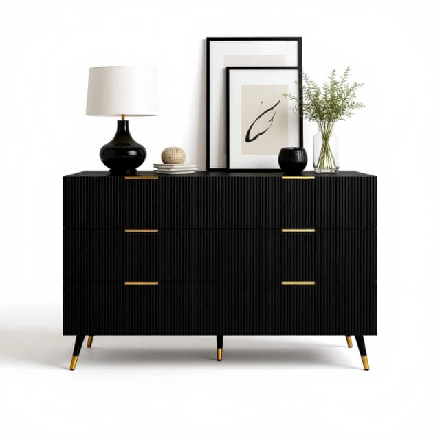 Urban Meuble Modern Chest with Gold Accents Black unisex One Size