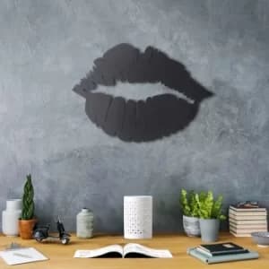 Lip Black Decorative Metal Wall Accessory