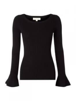 Michael Kors Boatneck bell sleeve sweater Black