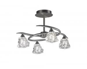 Semi Flush Ceiling 4 Light G9, Satin Nickel