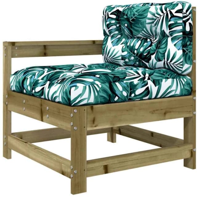 vidaXL Garden Chair with Cushions Impregnated Wood Pine, Brown 825575