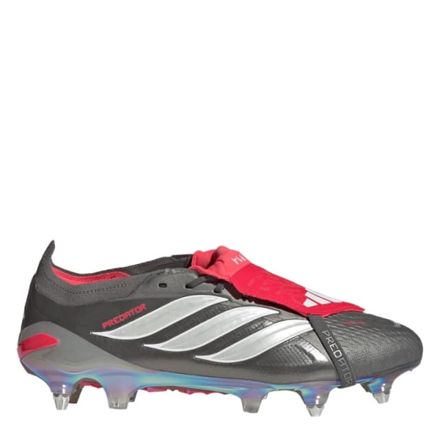 adidas Mens adidas Predator Elite Fold Over Tongue Soft Ground Football Boots Grey/Red male 9 (43.3)