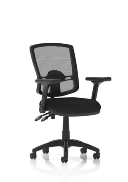 Eclipse Eclipse Plus II Lever Task Operator Chair Deluxe Mesh Back With Black Seat With Height Adjustable And Folding Arms DE02DMBLKFD