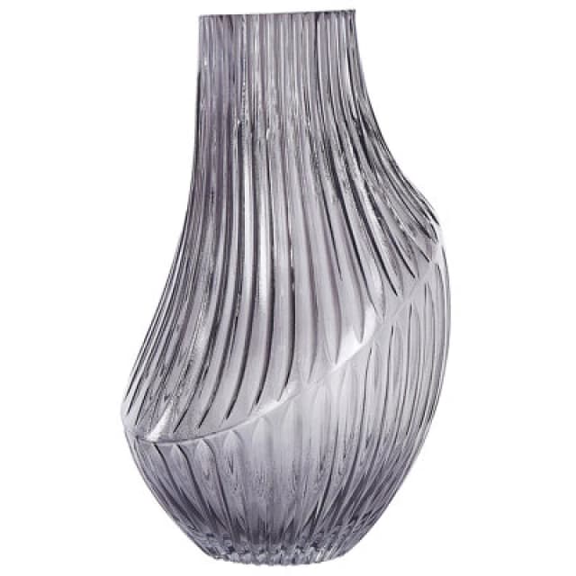 Beliani Flower Vase Myrsina Glass 36cm Grey