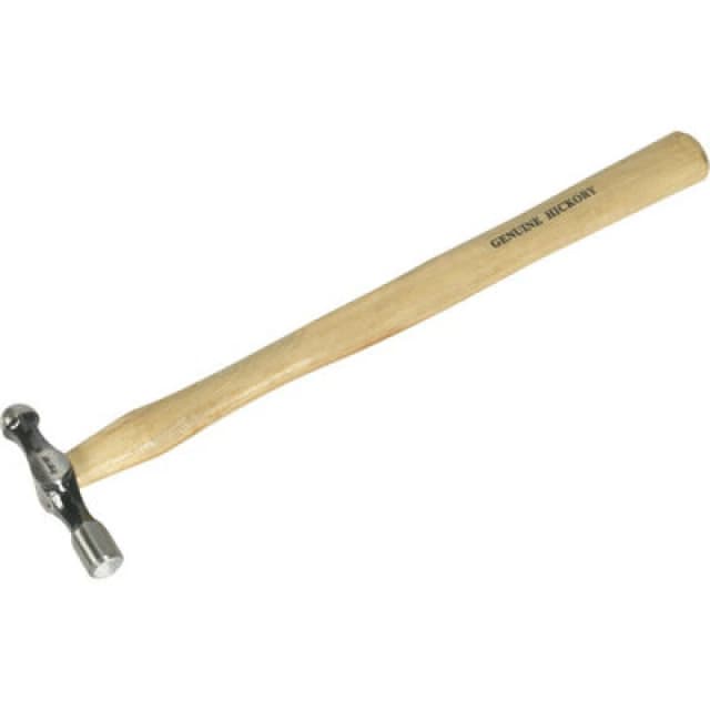 Loops 4oz Ball Pein Pin Hammer - Hickory Wooden Shaft - Drop Forged Carbon Steel Metallics