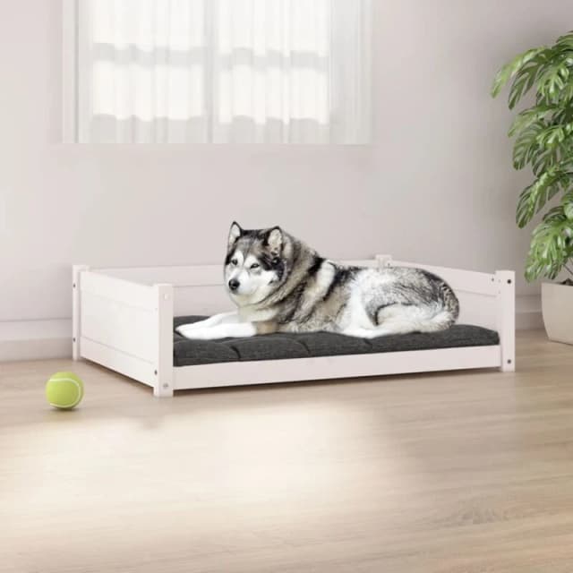 VIDAXL Vidaxl - Dog Bed White 105.5x75.5x28cm Solid Pine Wood 8720287140481