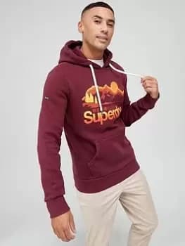 Superdry Outdoors Logo Overhead Hoodie - Red , Red Size M Men