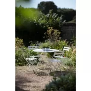 Rive Droite Outdoor Patio 4 Seater Bistro Table Chair Chalk Steel - Garden Trading