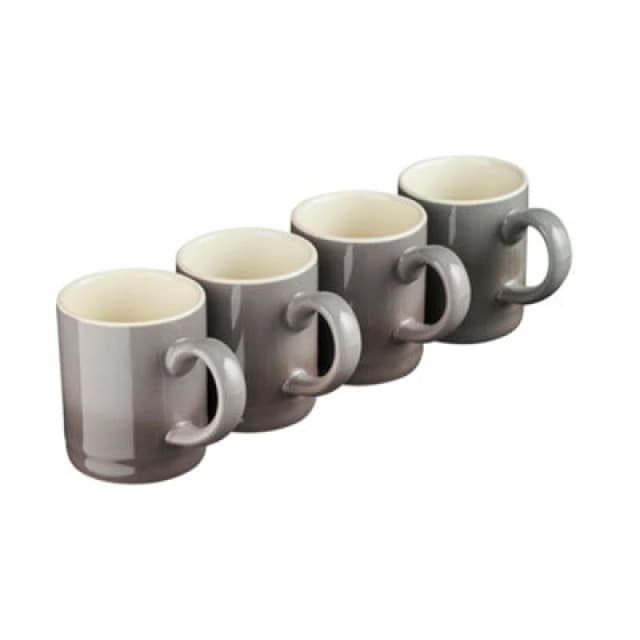 Cooks Professional Espresso Cups Mugs Set of 4 Cups Stoneware 90ml Grey unisex