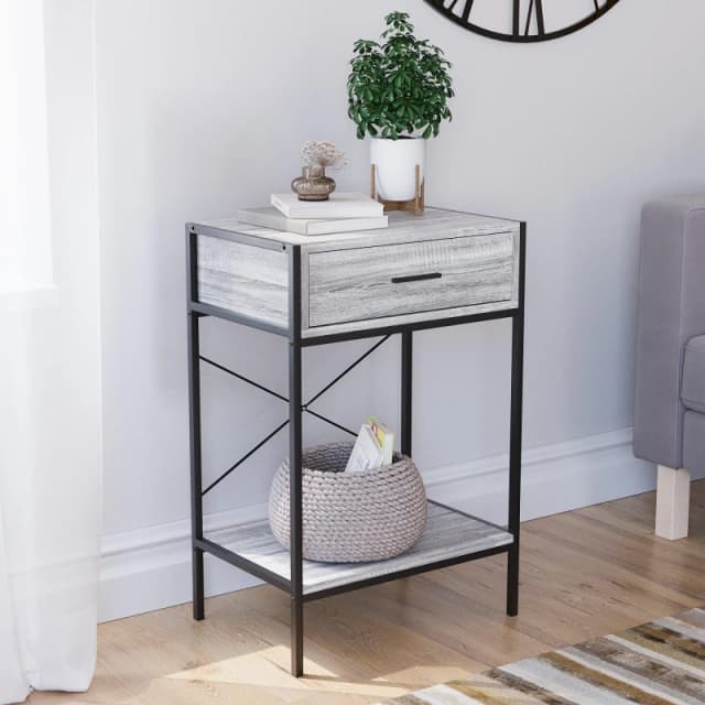 Lassic Vida Designs Brooklyn 1 Drawer Console Table Grey unisex 1 Drawer