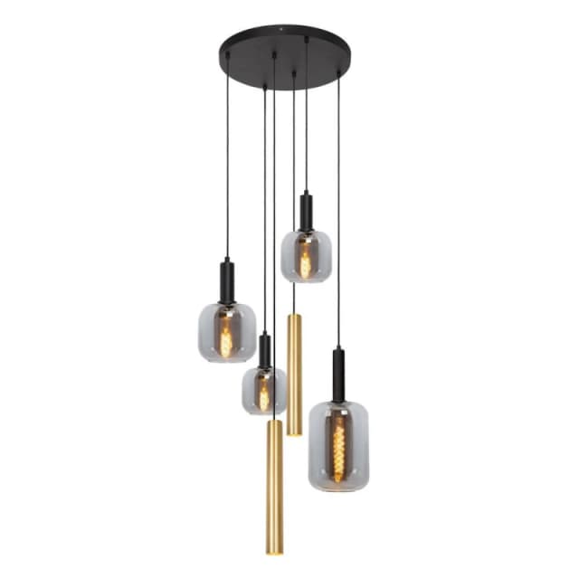 Netlighting Joanet Pendant light Ø65cm 4xE27 Brass in Black Unisex