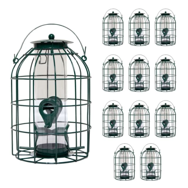 Pack of 12 Nature's Market Wild Bird Seed Feeder Cage with Squirrel Guard
