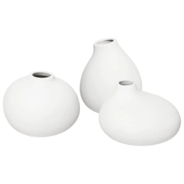 Blomus Nona Set Of 3 Porcelain Vases - White