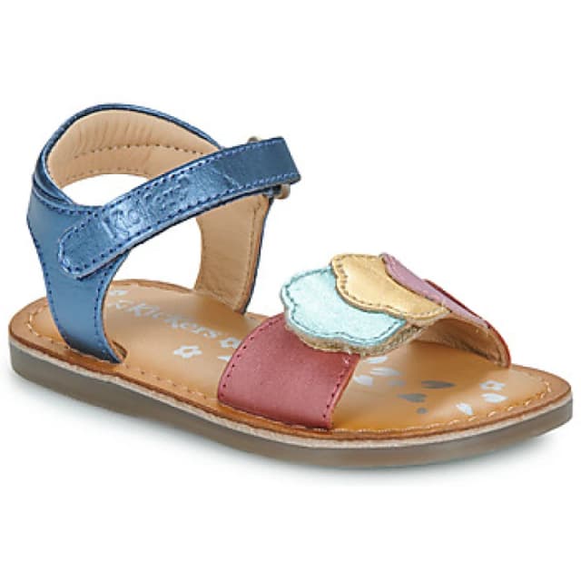 Kickers Dyastar Leather Sandals metallic blue Baby 24 (7);34 (2)