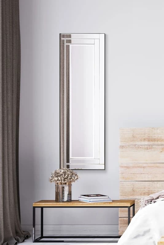 Mirroroutlet Luxford All Glass Bevelled Dress Mirror 120 X 40 Cm