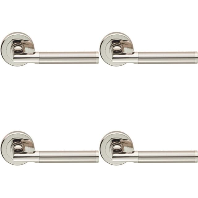 Loops 4x PAIR Sectional Round Bar with Mitred Corner Concealed Fix Dual Nickel Metallics