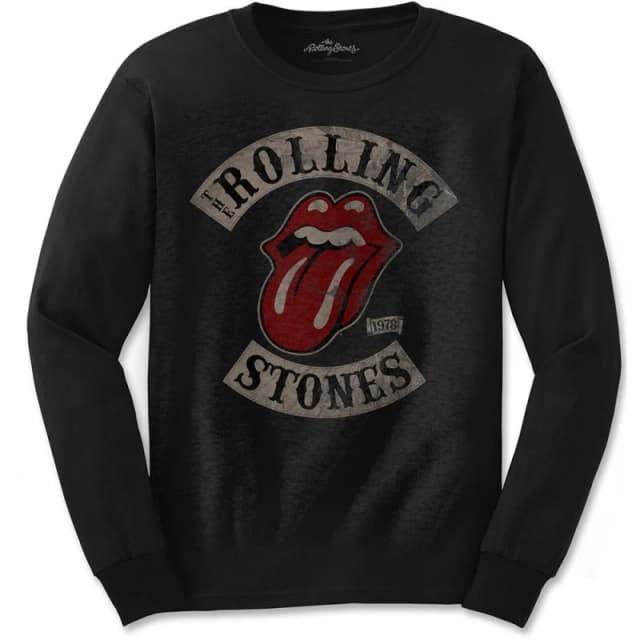 The Rolling Stones Mens US Tour '78 Long-Sleeved T-Shirt in Black Size: Small Black Male S