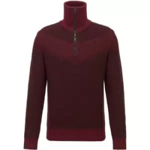Boss Ayfair Knit Zip Jumper - Red