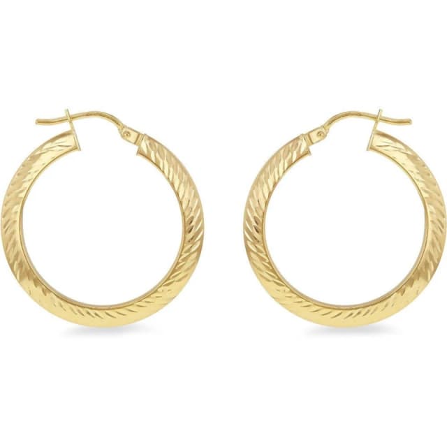 Be You 9ct Gold Diamond Cut Creole Earring Hoop Earrings One Size Gold 72945110000
