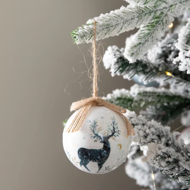 Set of 14 Traditional Vintage Christmas Stags Tree Baubles