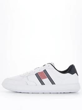 Tommy Hilfiger Essential Leather Cupsole Trainers - White, Size 41, Men