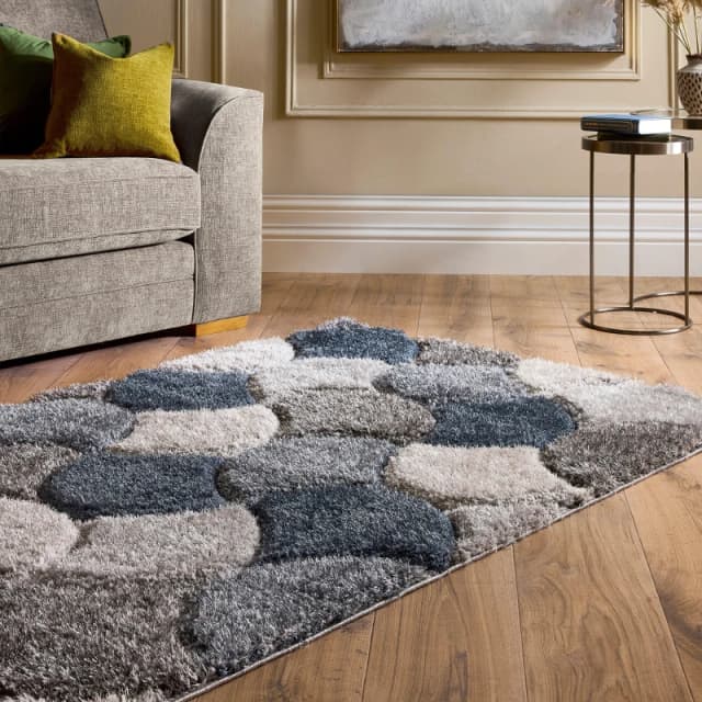 Origins Scallop Shaggy Cosy Rug Navy - Origins - Size: 160X230 Navy 160X230 WB93106