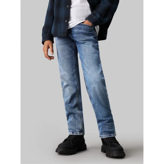 Calvin Klein Jeans Kids Durable Denim Straight Leg Blue 1A4 male 8Y