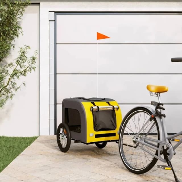 VIDAXL Vidaxl - Pet Bike Trailer Yellow and Grey Oxford Fabric and Iron 93833