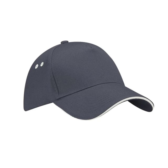 Beechfield Beechfield Men Ultimate 5 Panel Contrast Baseball Cap With Sandwich Peak Headwear in Grey Grey One Size Male 5055747772968