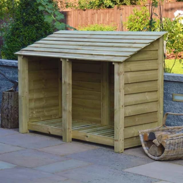 Rutland County Garden Furniture Ltd Hambleton 4ft Log Store - L80 x W180 x H128cm - Light Green Light Green Unisex