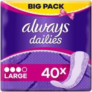 Always Dailies Panty Liners Large 40 pack