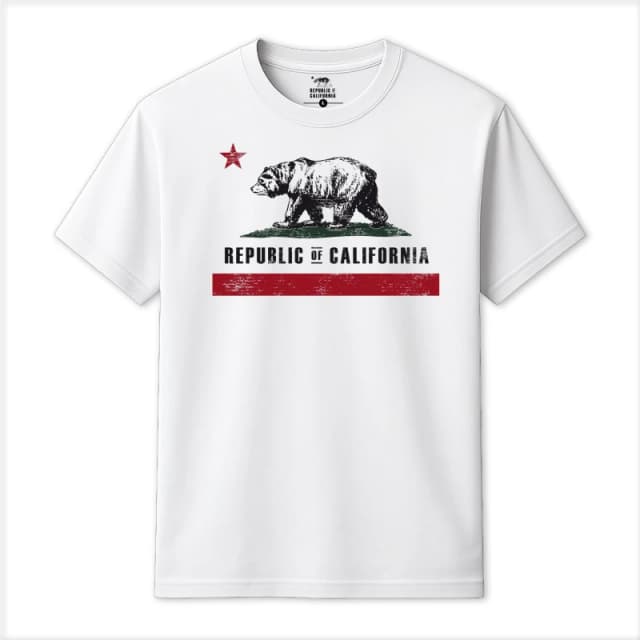 Republic of California Old Flag T-Shirt White male Small