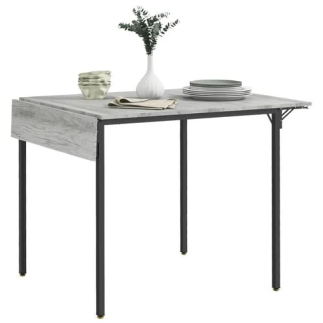 HOMCOM Folding Dining Table, Drop Leaf Table For 2-4 People, Grey 83A-150V80GY