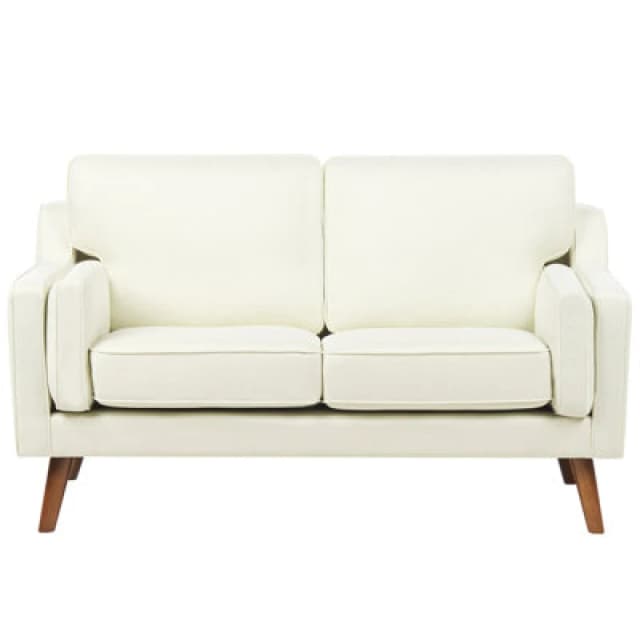 Beliani Sofa 2 Seater Lokka Fabric Off-White