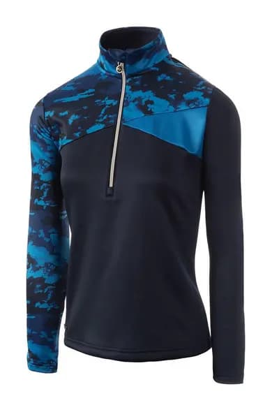 Island Green Printed Colour Block Top Layer Navy