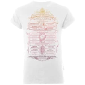 Harry Potter Hogwarts School List Mens White T-Shirt - L - White