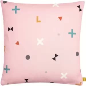 Furn Bitsa Recycled Cushion Cover (43cm x 43cm) (Blush Pink/Grey)